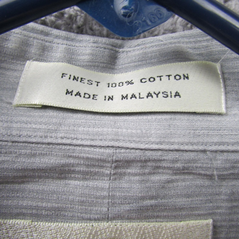 John W. Nordstrom Shirt Mens Large Gray Casual Button Down Long Sleeve Pocket - Picture 3 of 7